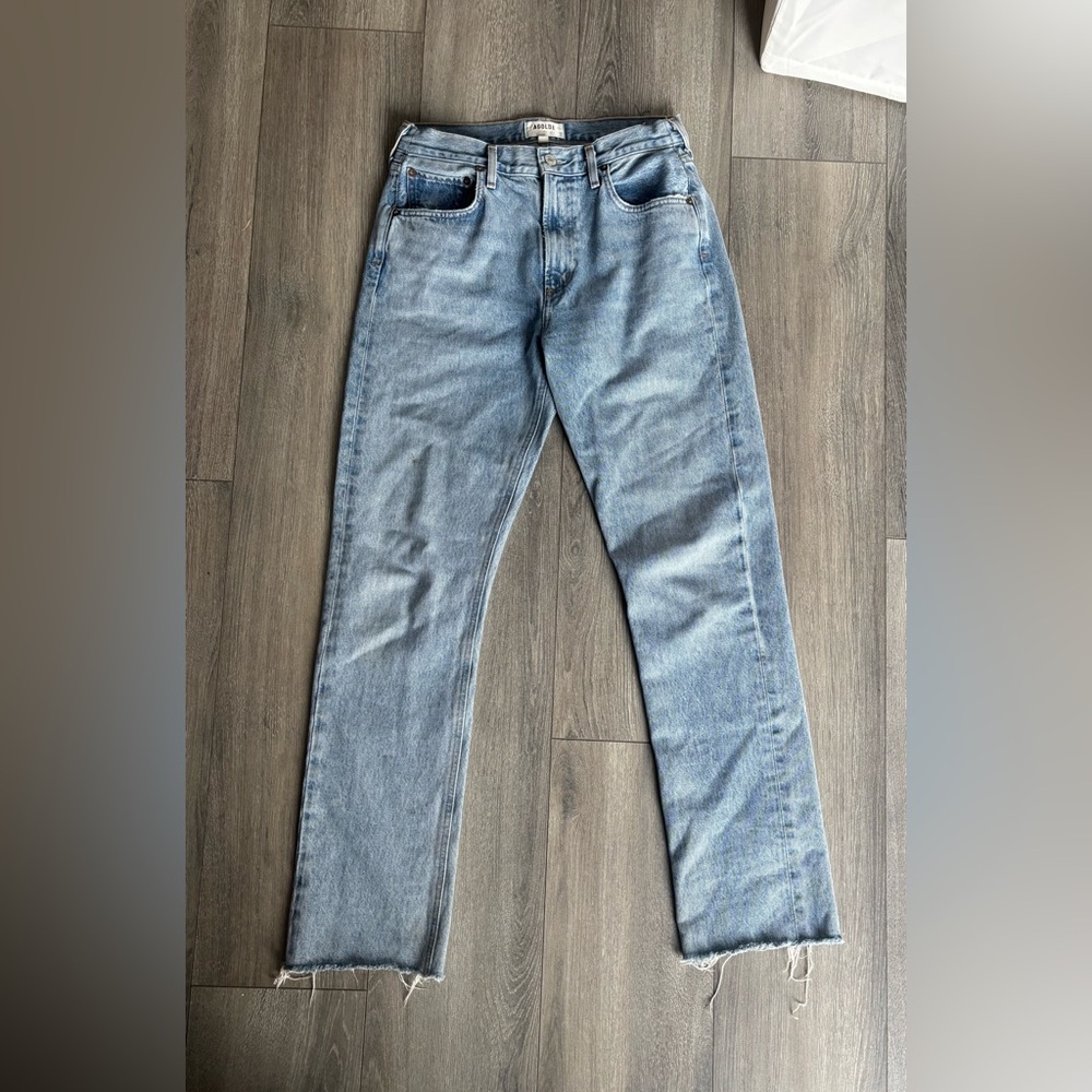 Agolde Faded Blue Straight Jeans